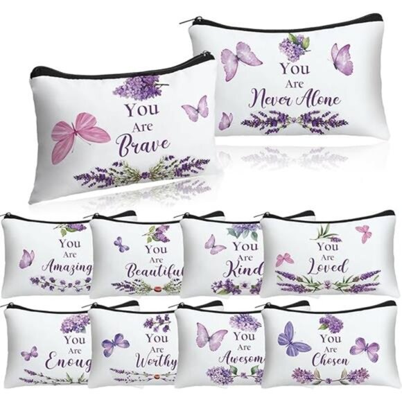 10 Pcs Women's Inspirational Appreciation Gift Bag Bulk Purple Butterfly - Picture 7 of 7